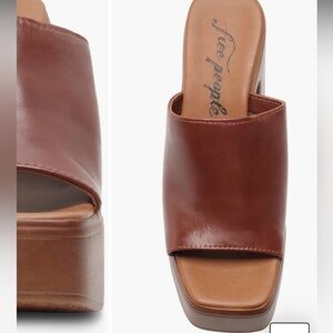 Free People Zoe Platform heels- brown leather
